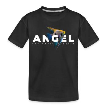 Kaiserfisch Buntbarsch Aquarium Fisch - Kinder Premium Bio T-Shirt - Schwarz - Vorne