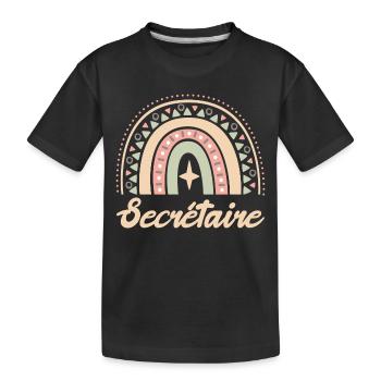 Cadeau Secrétaire. Boho Rainbow secrétaire. - T-shirt bio Premium Enfant - noir - Devant