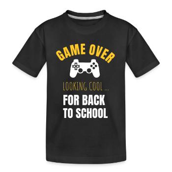 Start of school - Kids' Premium Organic T-Shirt - black - Front