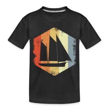 Segelschiff - Kinder Premium Bio T-Shirt - Schwarz - Vorne