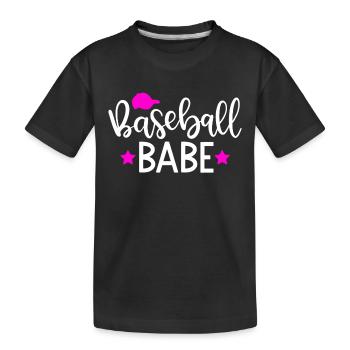 Baseball Babe - Kids' Premium Organic T-Shirt - black - Front