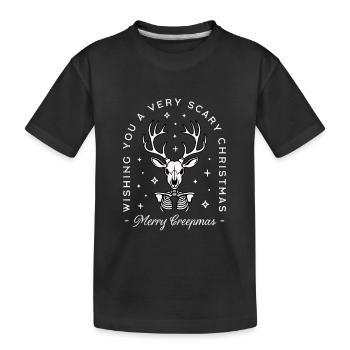 Gruseliges Weihnachten Gothic gruseliges Rentier Skelett - Kinder Premium Bio T-Shirt - Schwarz - Vorne
