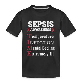 Guide T.I.M.E. de l’éducation sur la septicémie - T-shirt bio Premium Enfant - noir - Devant