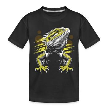 Tête de dragon dragon barbu lézard - T-shirt bio Premium Enfant - noir - Devant
