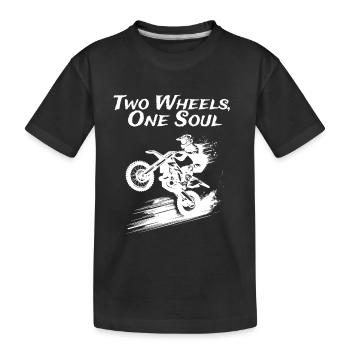Deux roues, une âme - T-shirt bio Premium Enfant - noir - Devant