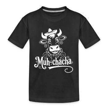 Vache Moo-ChaCha avec des fioritures - T-shirt bio Premium Enfant - noir - Devant