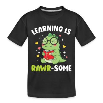 Dinosaure Maternelle Primaire Enfants - T-shirt bio Premium Enfant - noir - Devant