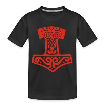 Marteau de Thor (rouge) - T-shirt bio Premium Enfant - noir - Devant
