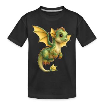 Drache - Kinder Premium Bio T-Shirt - Schwarz - Vorne