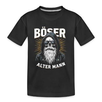 Nasty Old Man Skull Pullover Hoodie - Kids' Premium Organic T-Shirt - black - Front