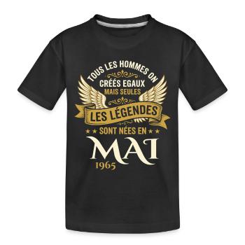 Anniversaire Mai 1965 - T-shirt bio Premium Enfant - noir - Devant