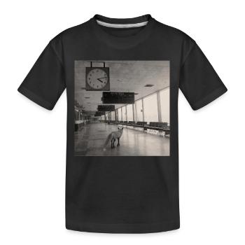 Lost Fox Noir Airport Retro Animal Crime Vintage - Kids' Premium Organic T-Shirt - black - Front
