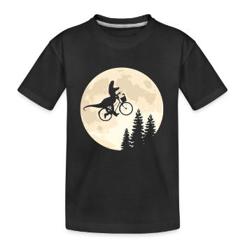 Dino Bicycle Moon Vintage - Kids' Premium Organic T-Shirt - black - Front