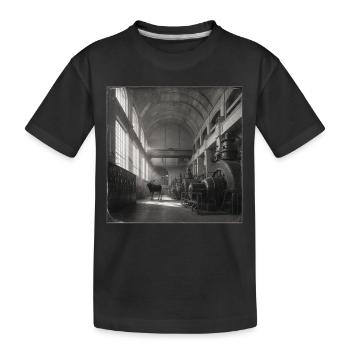 Lost Place Moose Black & White Art Animal Crime - Kids' Premium Organic T-Shirt - black - Front