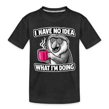 Je n’ai aucune idée de ce que je fais, Affe Spruch - T-shirt bio Premium Enfant - noir - Devant