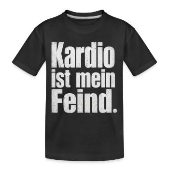 Kardio ist mein Feind Fitness Spruch Gym - Kinder Premium Bio T-Shirt - Schwarz - Vorne