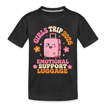 Voyage entre filles 2026 Valises de soutien émotionnel - T-shirt bio Premium Enfant - noir - Devant
