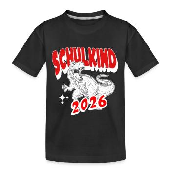 T-shirt T-Rex Scolaire 2026 pour l’inscription scolaire - T-shirt bio Premium Enfant - noir - Devant