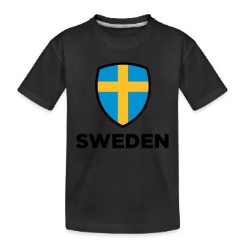Nationalflagge von Schweden - Kinder Premium Bio T-Shirt - Schwarz - Vorne