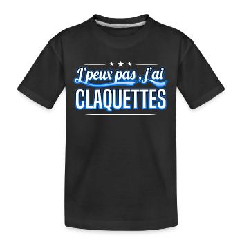 Claquettes - j'peux pas , j'ai Claquettes - T-shirt bio Premium Enfant - noir - Devant