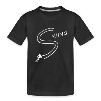 skiing Ski fahres - Kinder Premium Bio T-Shirt - Schwarz - Vorne