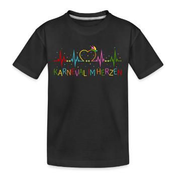 Karneval im Herzen - Kinder Premium Bio T-Shirt - Schwarz - Vorne