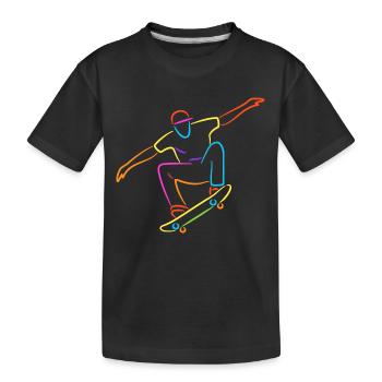 Skateur Skateboard Garçons Skateur Enfants - T-shirt bio Premium Enfant - noir - Devant