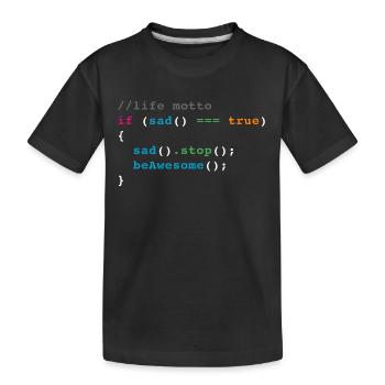 blague code de la vie - T-shirt bio Premium Enfant - noir - Devant