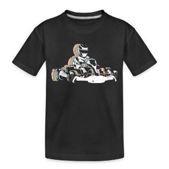 Gokart Retro Kart - Kinder Premium Bio T-Shirt - Schwarz - Vorne