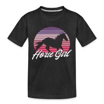 Horse Girl - Kids' Premium Organic T-Shirt - black - Front