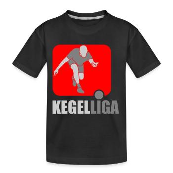 Kegel Liga | Farben änderbar - Kinder Premium Bio T-Shirt - Schwarz - Vorne