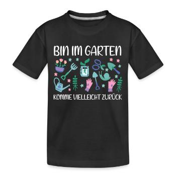 Süßer Garten Spruch Witzig Rechen Blumen Pflanzen - Kinder Premium Bio T-Shirt - Schwarz - Vorne