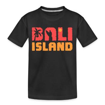 Surfergirl Bali Surfer Surfen Surfbrett - Kinder Premium Bio T-Shirt - Schwarz - Vorne