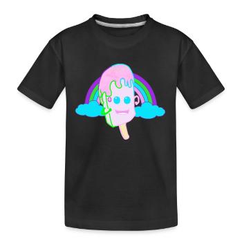 Happy Regenbogen Eis Eiskrem Kinder Fantasy - Kinder Premium Bio T-Shirt - Schwarz - Vorne