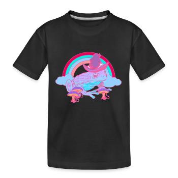 Magisch Regenbogen Kröte Frosch Zauberer Frösche - Kinder Premium Bio T-Shirt - Schwarz - Vorne