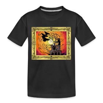 Moyen Age Château Sorcière Heure Halloween Horreur - T-shirt bio Premium Enfant - noir - Devant