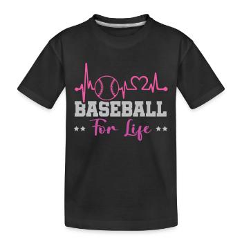 Baseball for life - Kids' Premium Organic T-Shirt - black - Front
