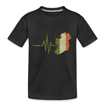 Mein Herz schlägt für Irland irisch Heimatland - Kinder Premium Bio T-Shirt - Schwarz - Vorne