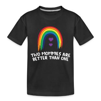 Zwei Mütter sind besser / Lesbisch, CSD, LGBT - Kinder Premium Bio T-Shirt - Schwarz - Vorne