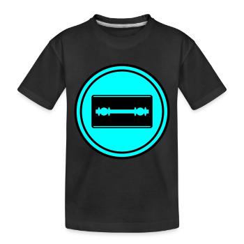 Razor Blade Icon Circle - Kids' Premium Organic T-Shirt - black - Front
