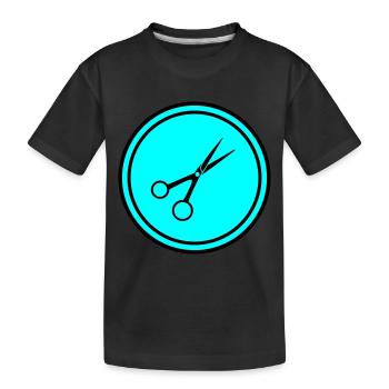 Schere Barber Kreis - Kinder Premium Bio T-Shirt - Schwarz - Vorne