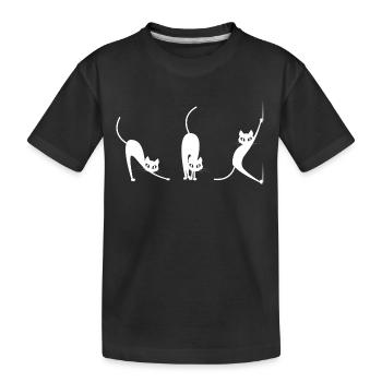 Chat - chats drôles - motifs de chat - Chat - Animaux - T-shirt bio Premium Enfant - noir - Devant