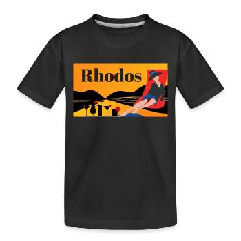 Rhodos - Griechische Insel - Kinder Premium Bio T-Shirt - Schwarz - Vorne