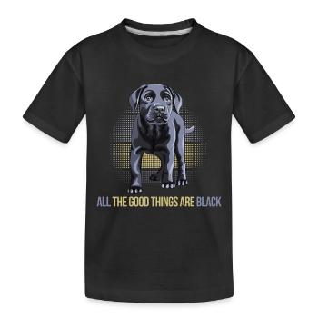 dog black labrador dog breeding black labrador - Kids' Premium Organic T-Shirt - black - Front
