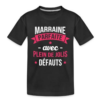 Marraine parfaite avec plein de jolis défauts - T-shirt bio Premium Enfant - noir - Devant