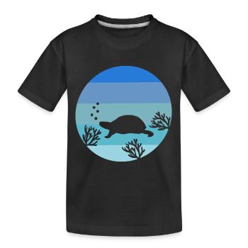 Cadeau Animal de la mer Tortue rétro animal de l’océan - T-shirt bio Premium Enfant - noir - Devant