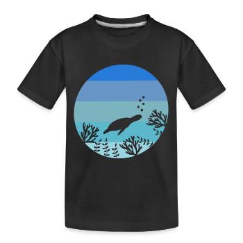 Amoureux des animaux Créatures de la mer Tortue rétro - T-shirt bio Premium Enfant - noir - Devant