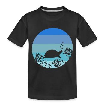 Animal de mer Océan Animal Cadeau Tortue Rétro - T-shirt bio Premium Enfant - noir - Devant