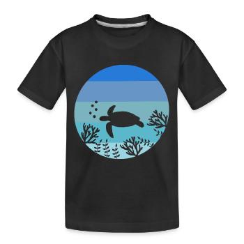 Ocean Animal Lovers Créature marine Tortue rétro - T-shirt bio Premium Enfant - noir - Devant