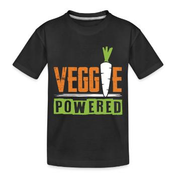 vegan veggie saying - Kids' Premium Organic T-Shirt - black - Front